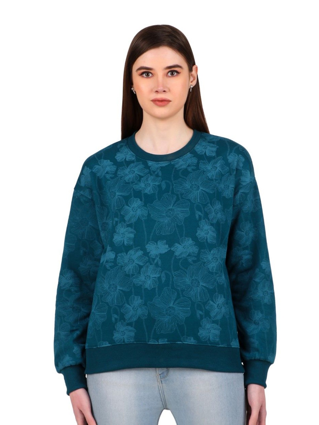 

HILFIRE REGION Women Printed Sweatshirt, Teal