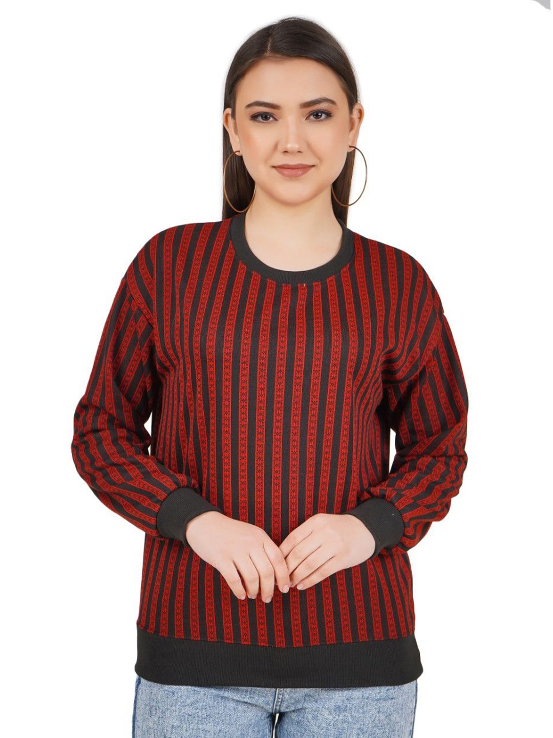 

HILFIRE REGION Women Round Neck Printed Sweatshirt, Red