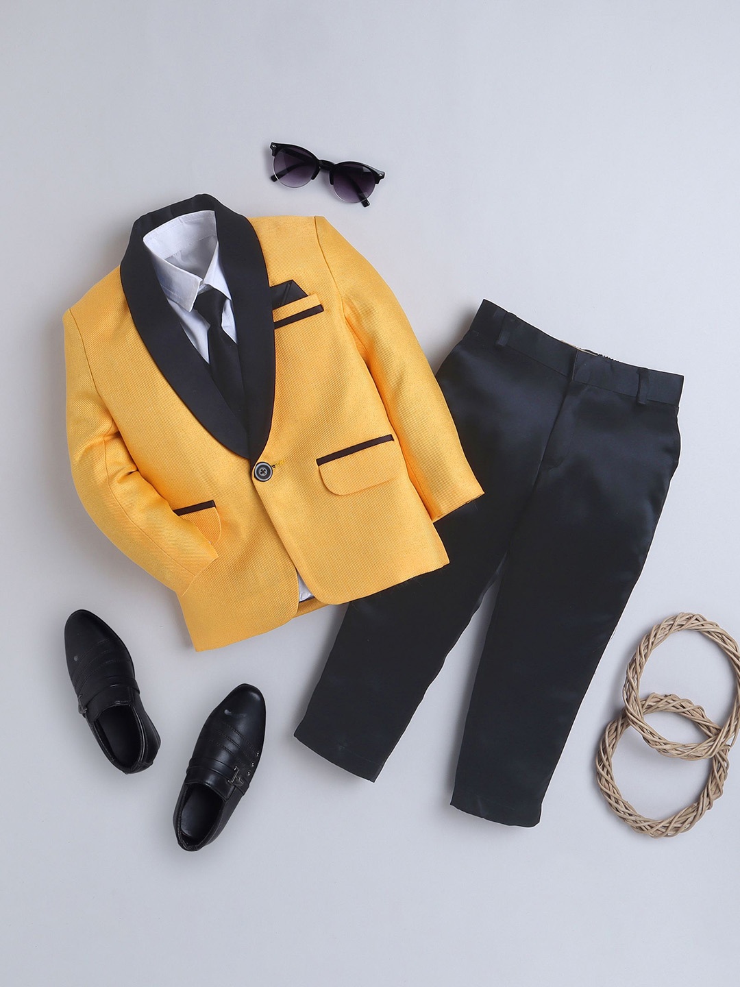 

BAESD Boys Four Piece Tuxedo Suits, Yellow