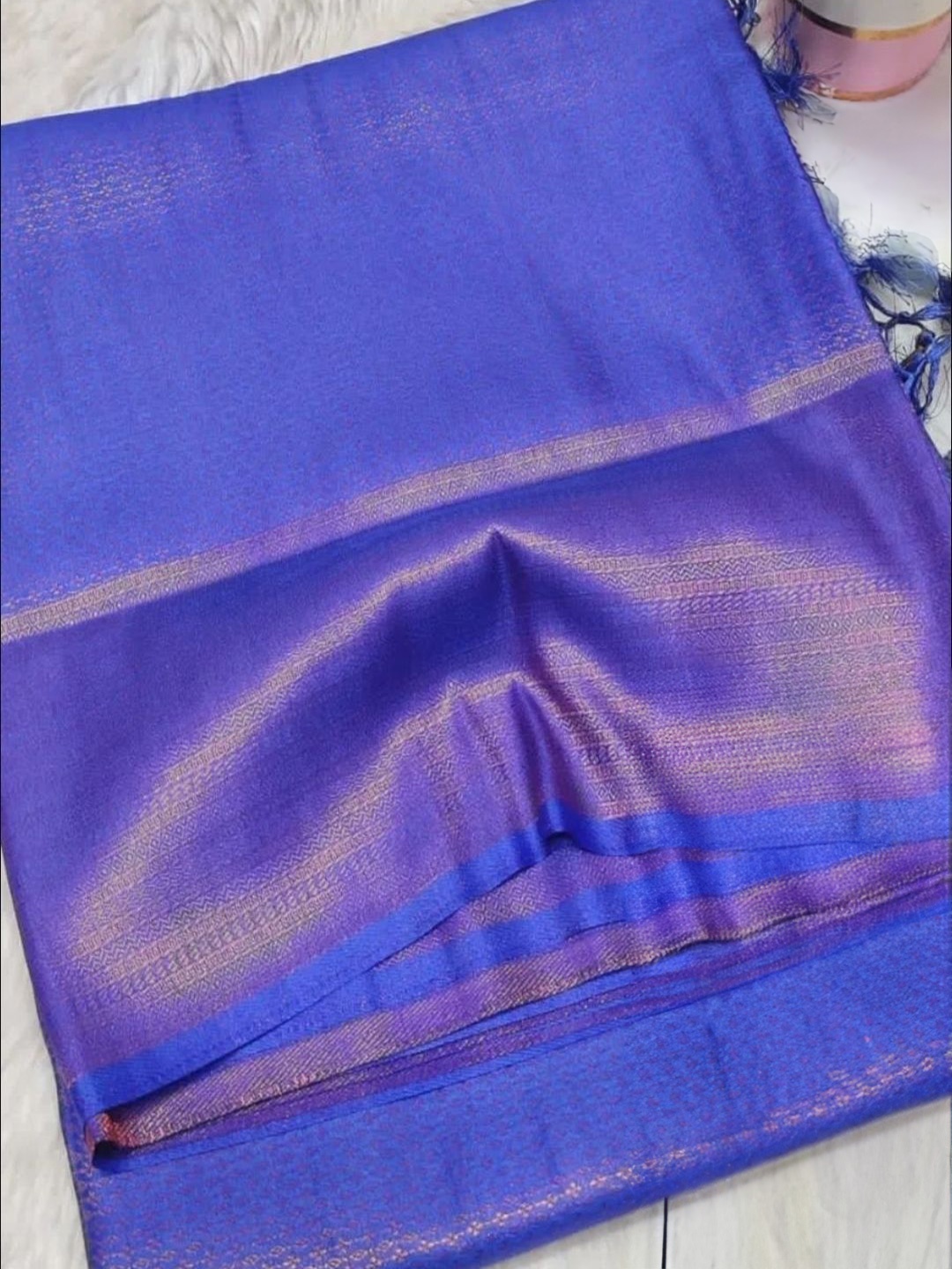 

DIVASTRI Ethnic Motifs Zari Kanjeevaram Saree, Blue