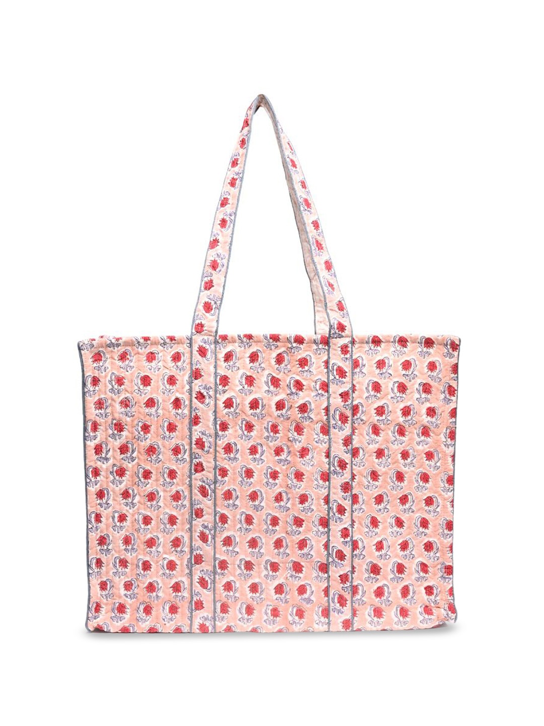 

Block N Style Women Floral Printed Structured Cotton Shoulder Bag, Pink