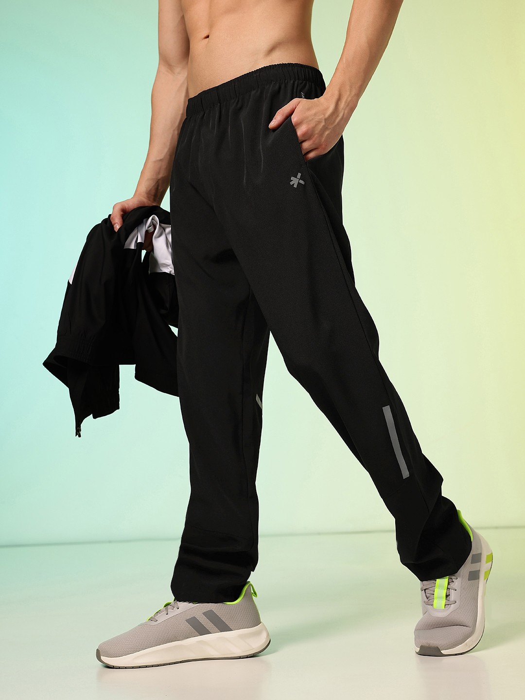 

HRX By Hrithik Roshan Men Rapid-Dry Running Track Pants, Black