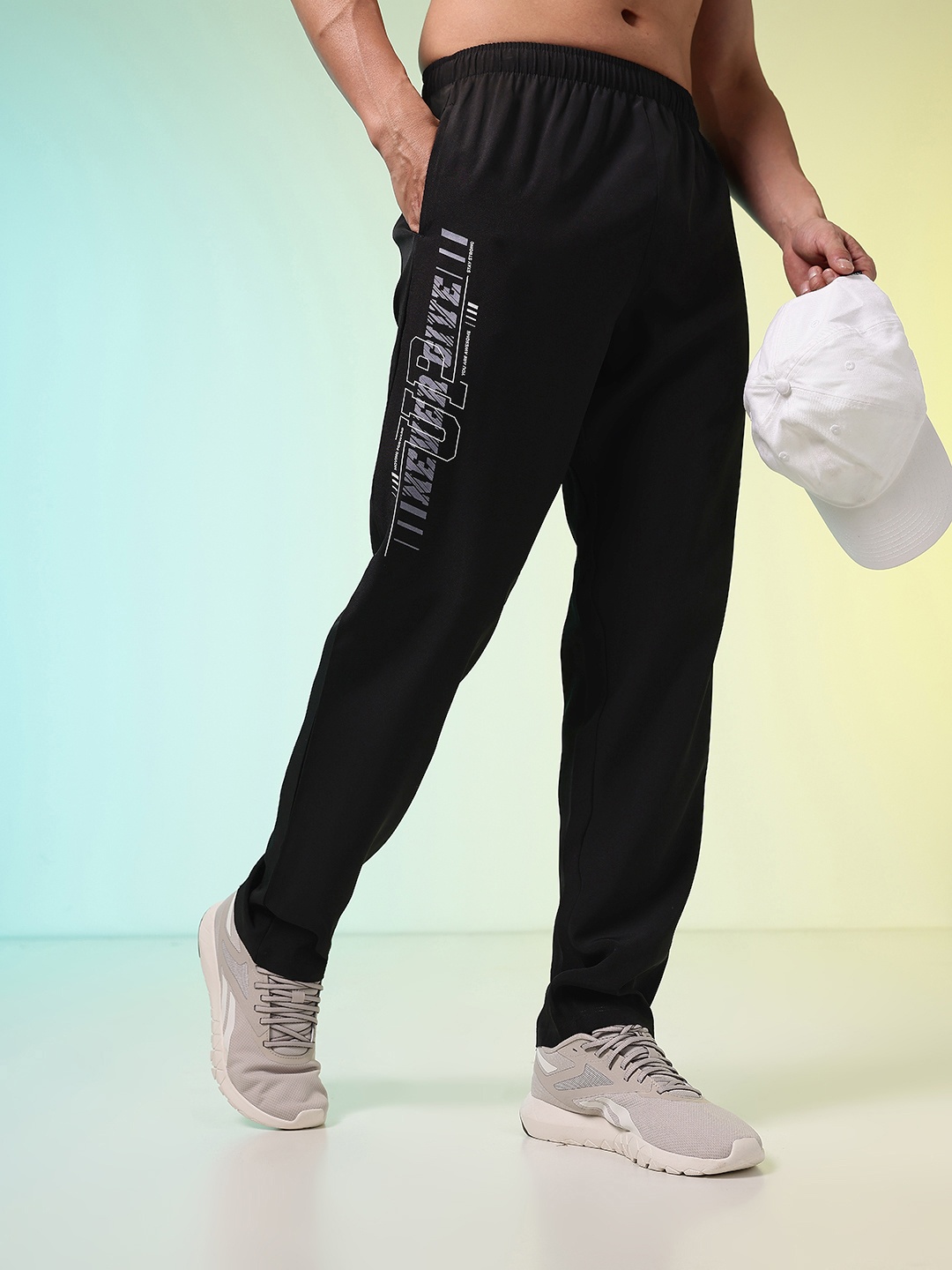 

HRX By Hrithik Roshan Men Printed Training Rapid-Dry Track Pants, Black