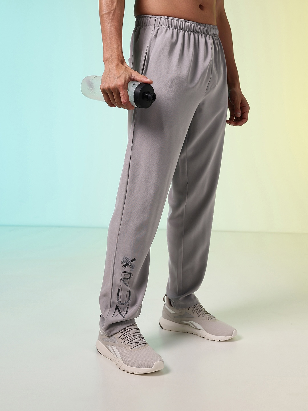 

HRX By Hrithik Roshan Men Printed Running Rapid-Dry Track Pants, Grey