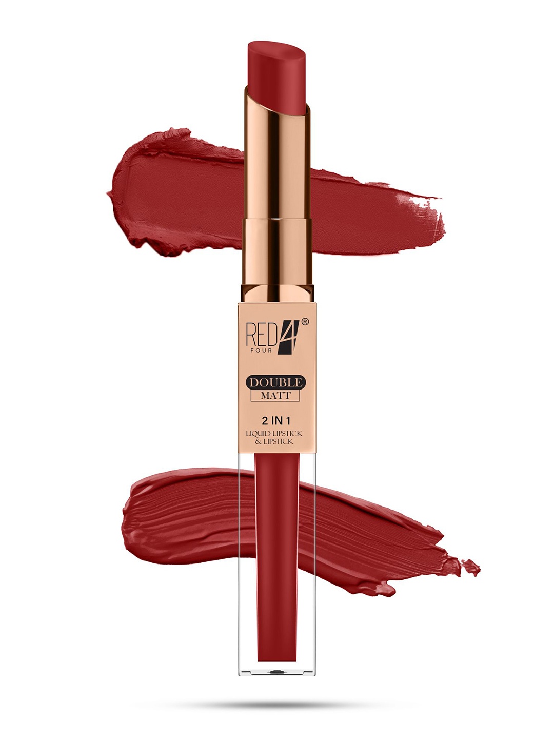 

Seven Seas Red 4 Double Matte 2 In 1 Liquid Lipstick- 8 G- Shade- 127, Na