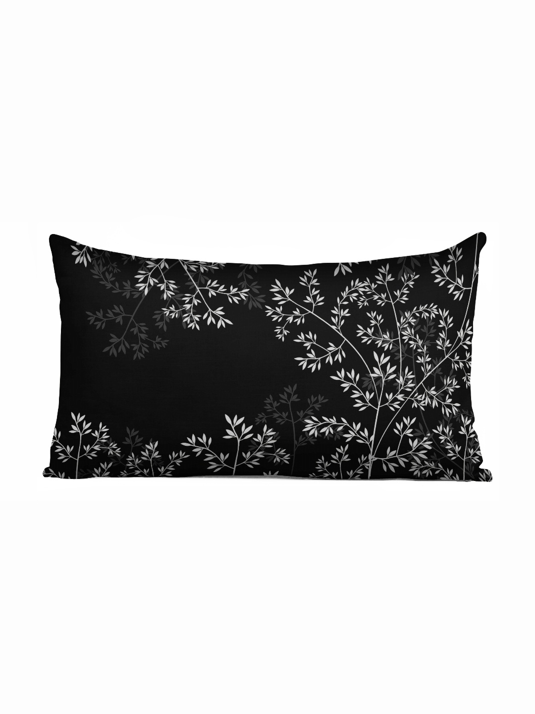 

Vargottam Black & White Floral Printed Rectangle Cushion Cover