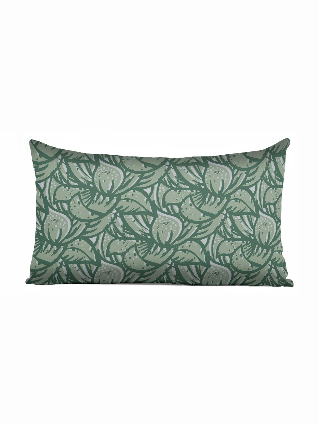 

Vargottam Green & Grey Floral Linen Rectangle Cushion Cover