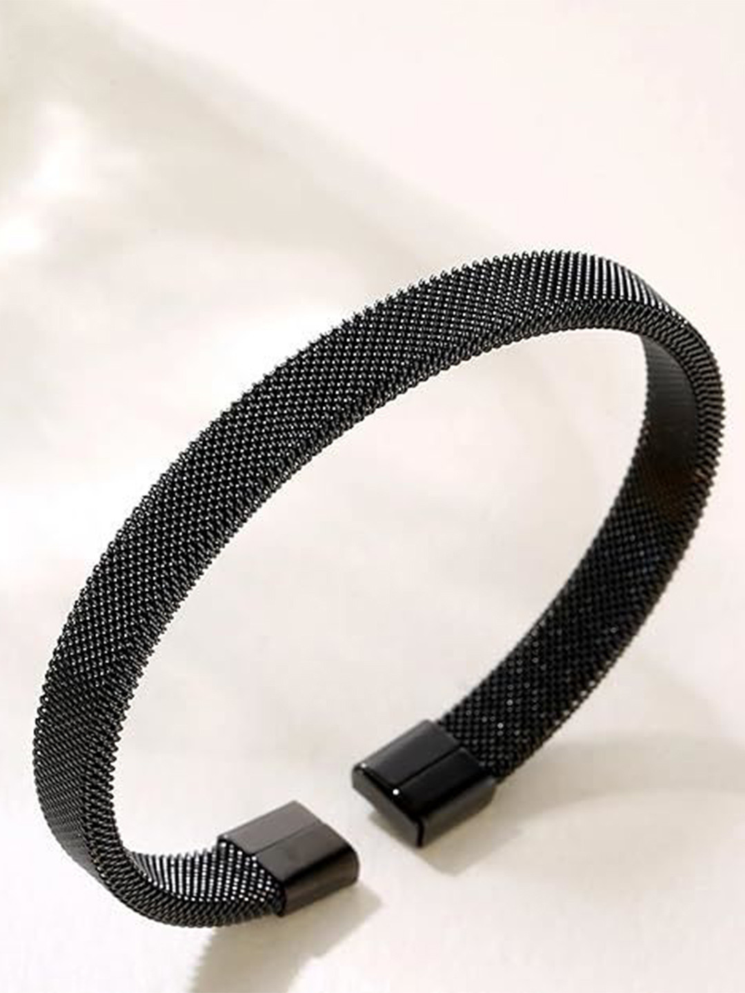 

MEENAZ Unisex Silver-Plated Oxidised Stainless Steel Anti Tarnish Kada Bracelet