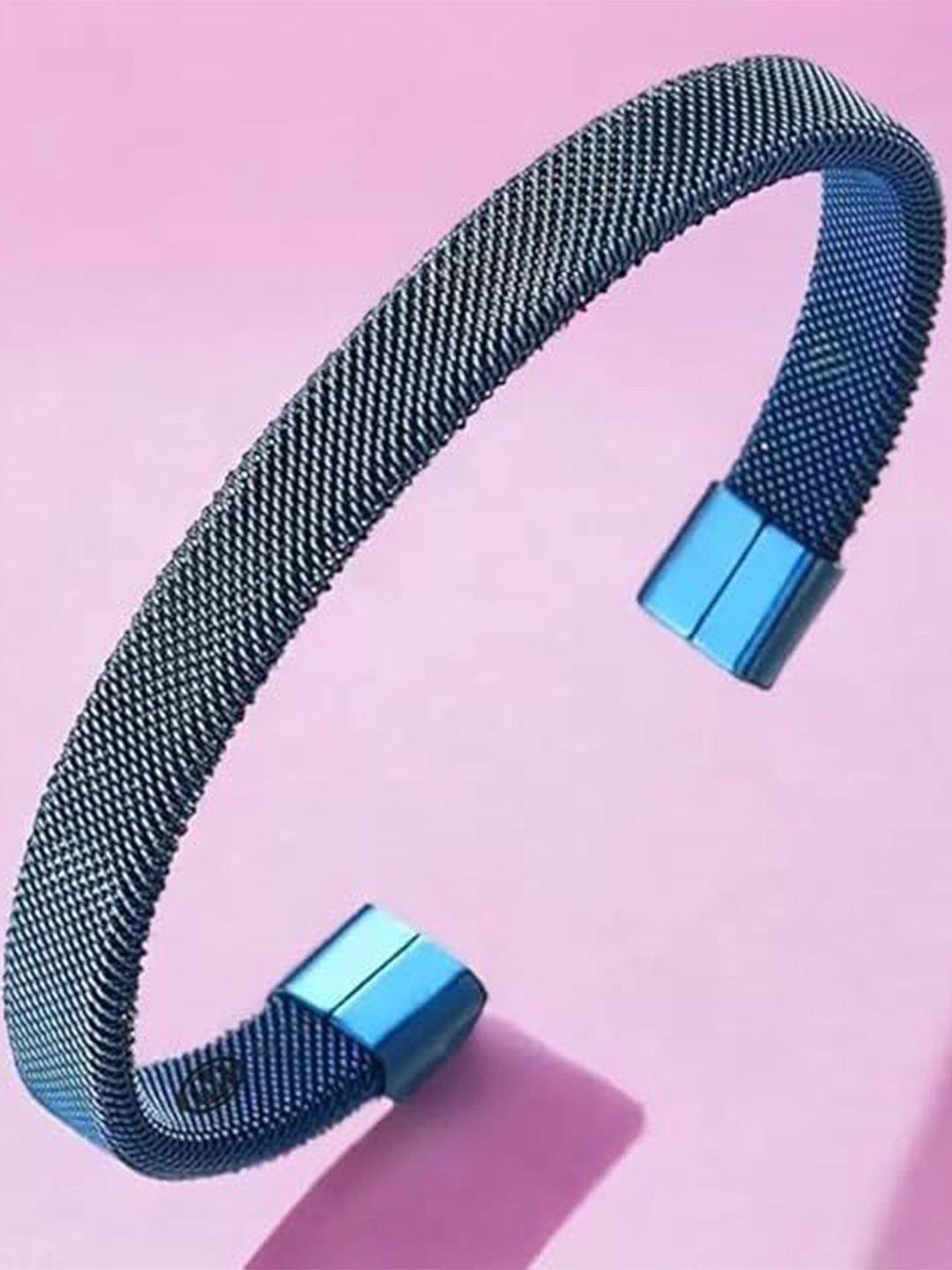 

MEENAZ Unisex Silver-Plated Oxidised Stainless Steel Anti Tarnish Kada Bracelet