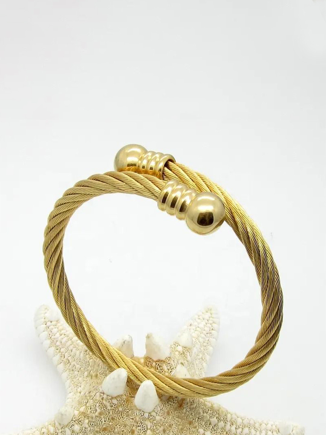 

The Roadster Lifestyle Co. Men Gold-Plated Stainless Steel Bangle-Style Bracelet