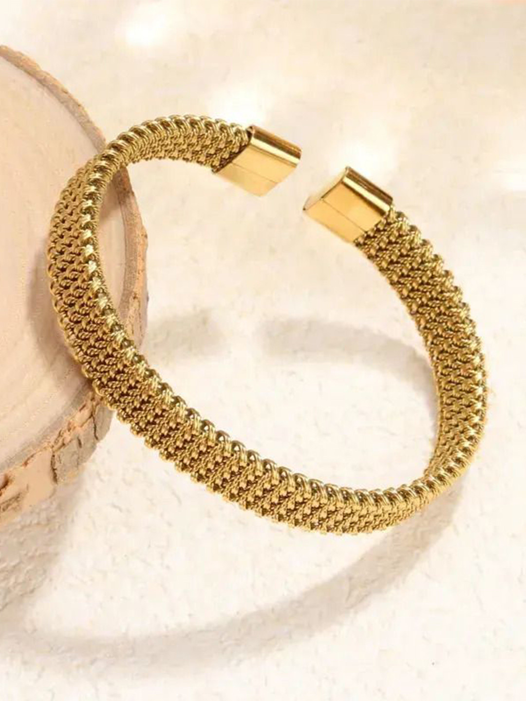 

The Roadster Lifestyle Co. Men Gold-Plated Stainless Steel Wraparound Bracelet