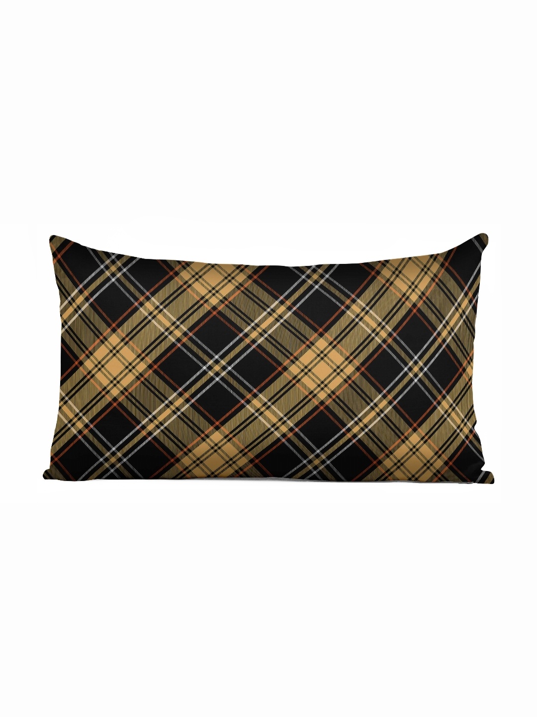 

Vargottam Yellow & Black Geometric Linen Rectangle Cushion Cover