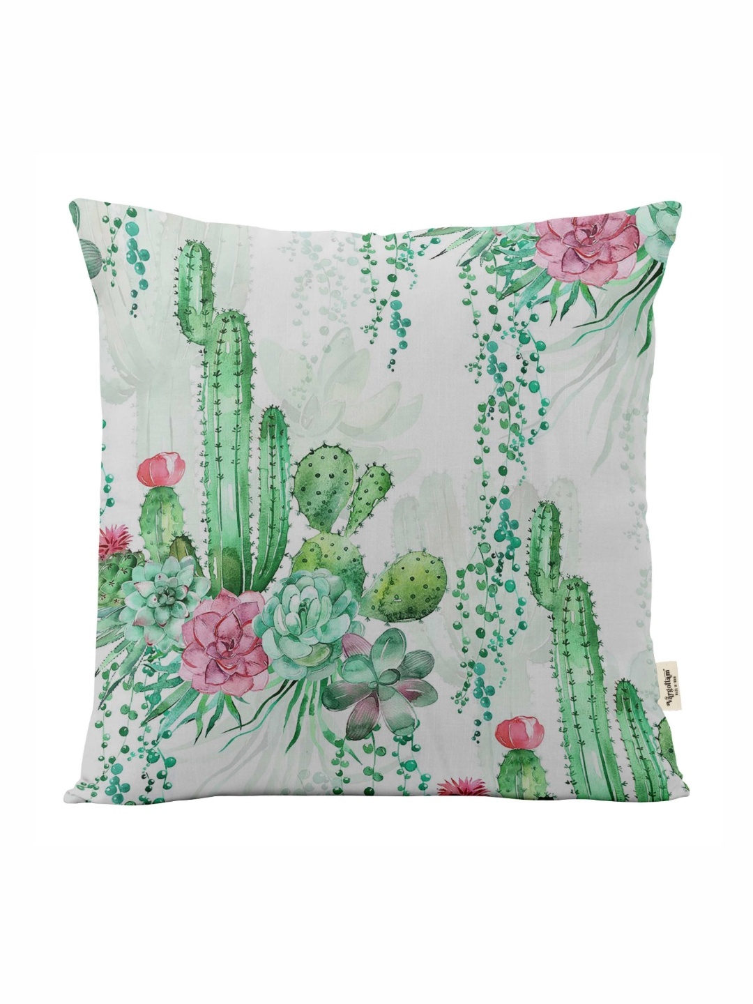 

Vargottam Green & White Floral Printed Square Cushion Cover