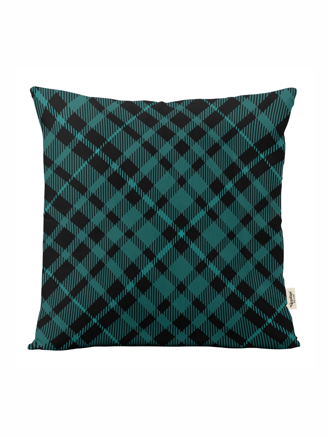 

Vargottam Blue & Black Checked Linen Square Cushion Cover