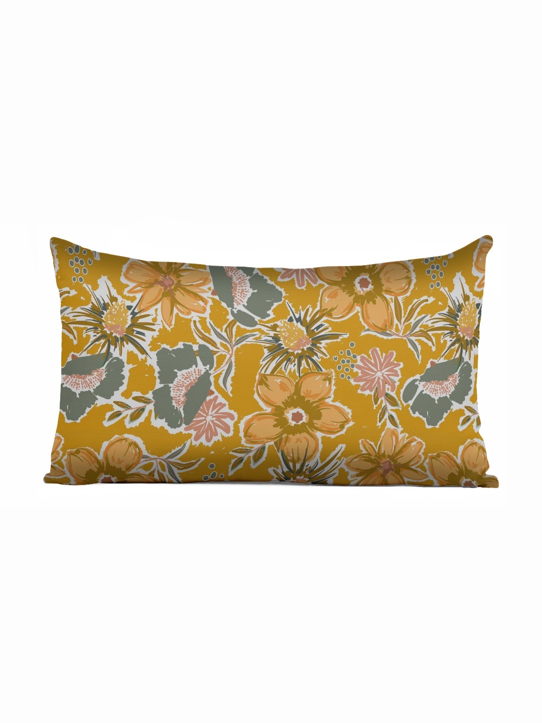 

Vargottam Yellow & White Floral Linen Rectangle Cushion Cover