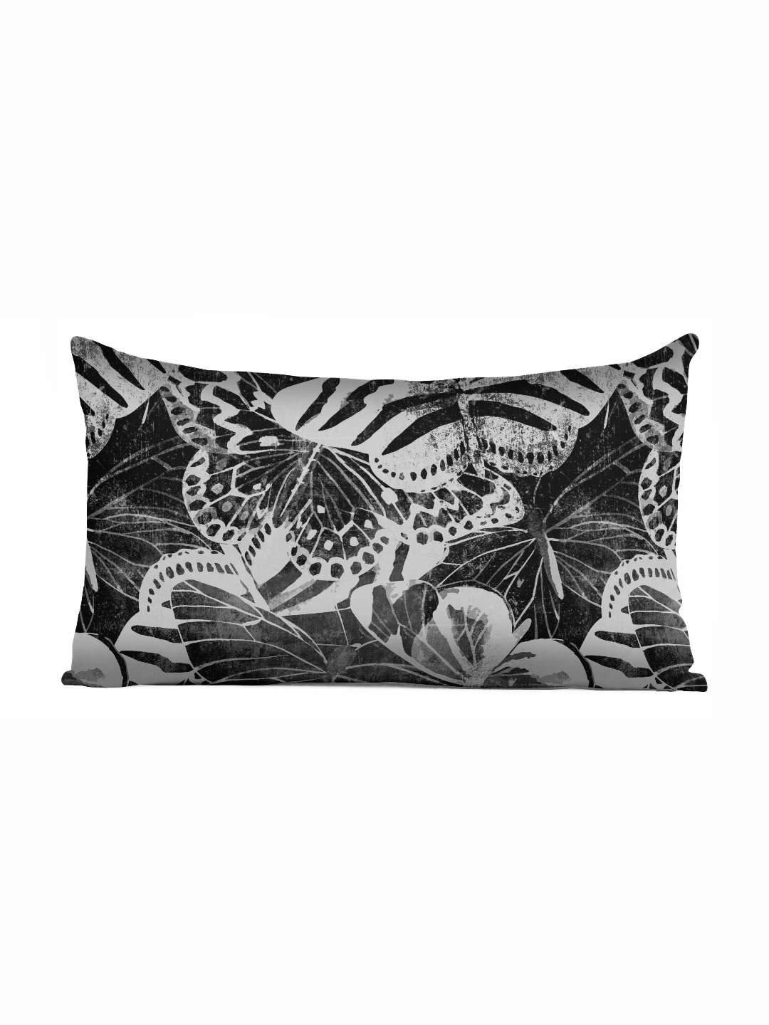 

Vargottam Black & White Floral Printed Rectangle Cushion Cover