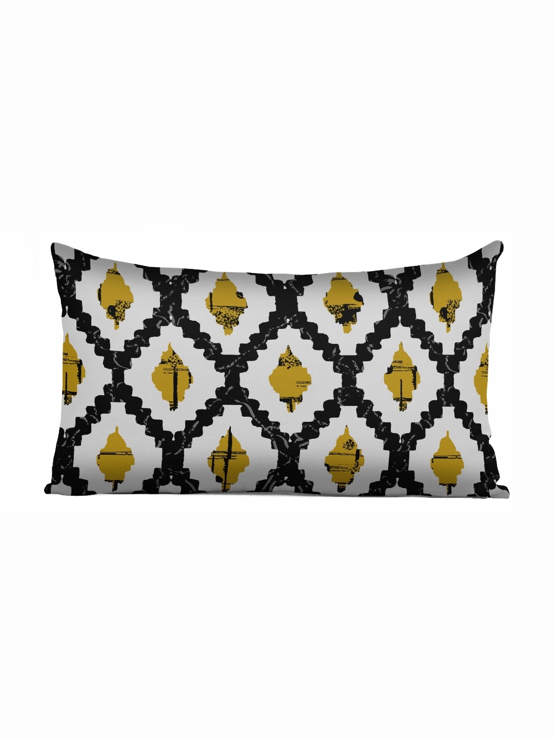 

Vargottam White & Black Geometric Printed Rectangle Cushion Cover