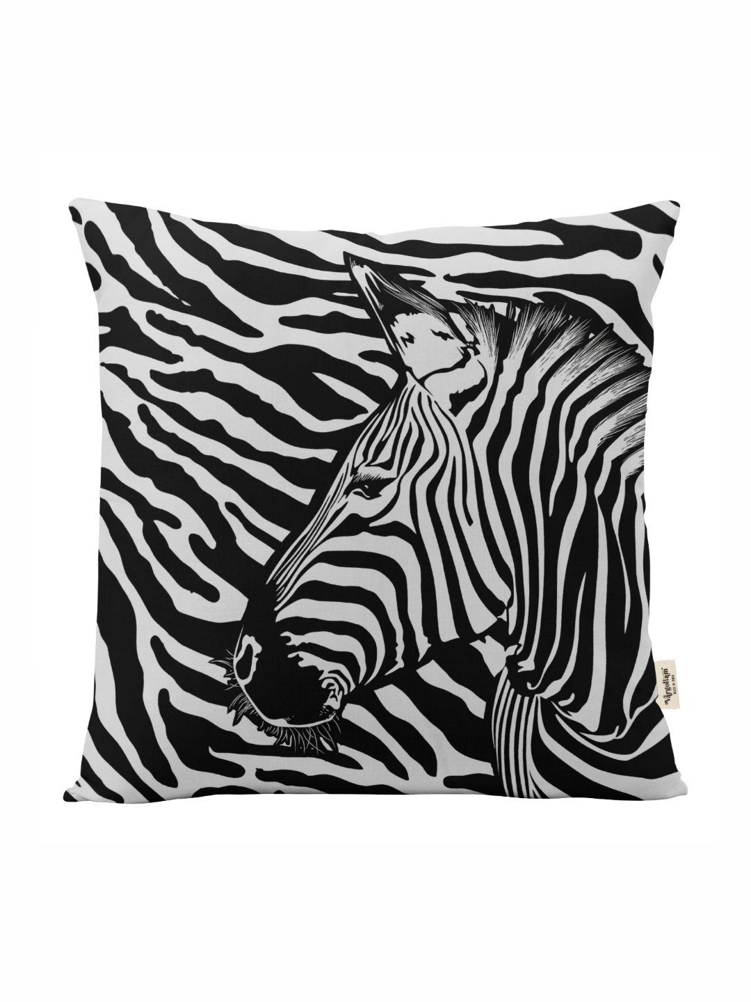 

Vargottam Black & White Abstract Printed Square Cushion Cover