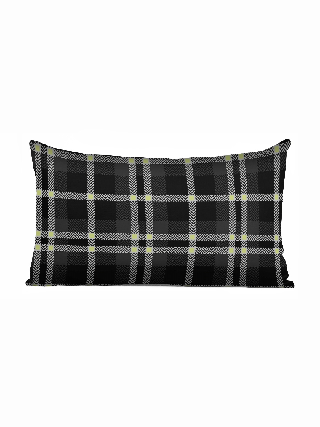 

Vargottam Black & White Checked Linen Rectangle Cushion Cover
