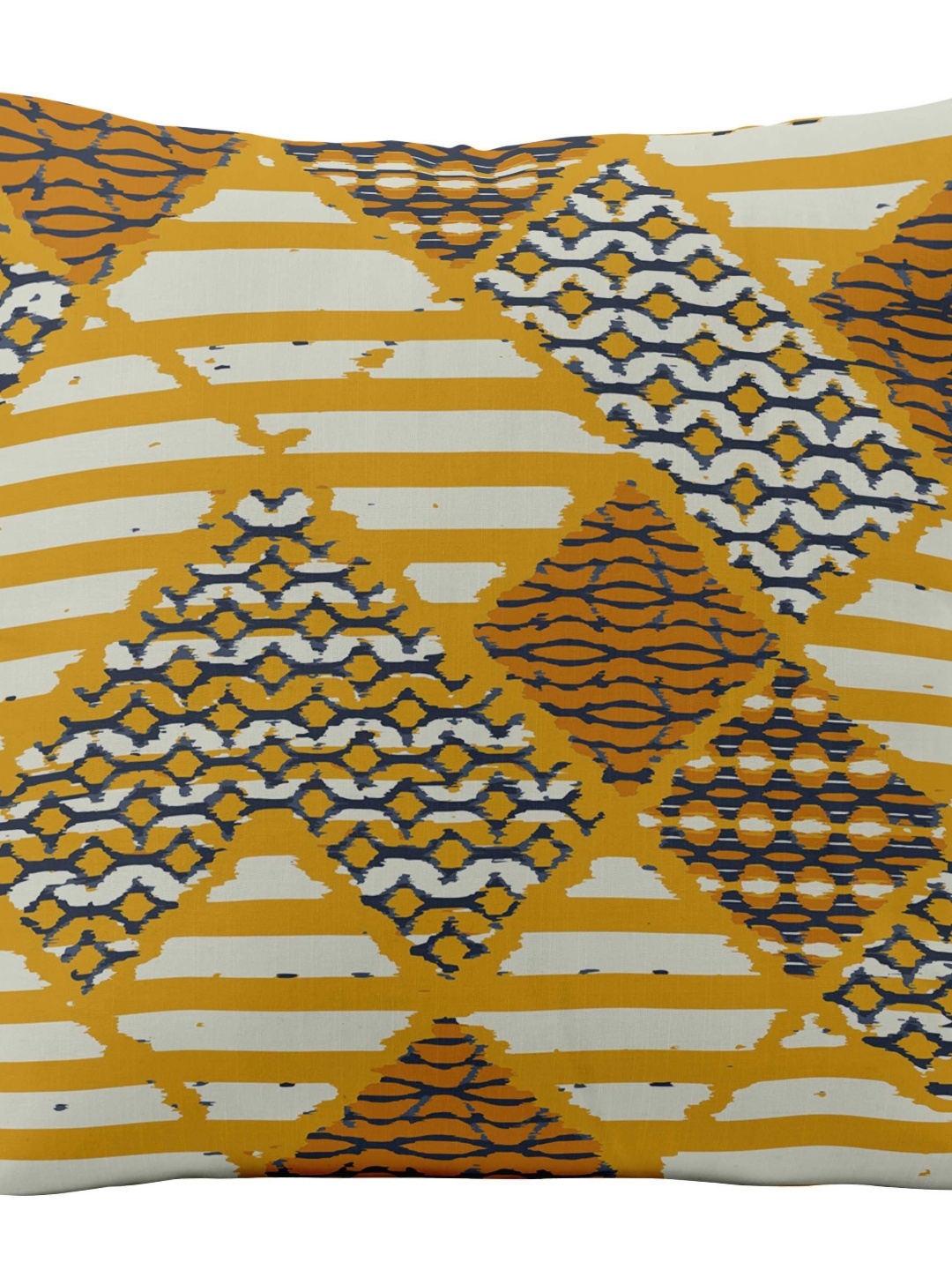 

Vargottam Yellow & White Geometric Printed Square Cushion Cover