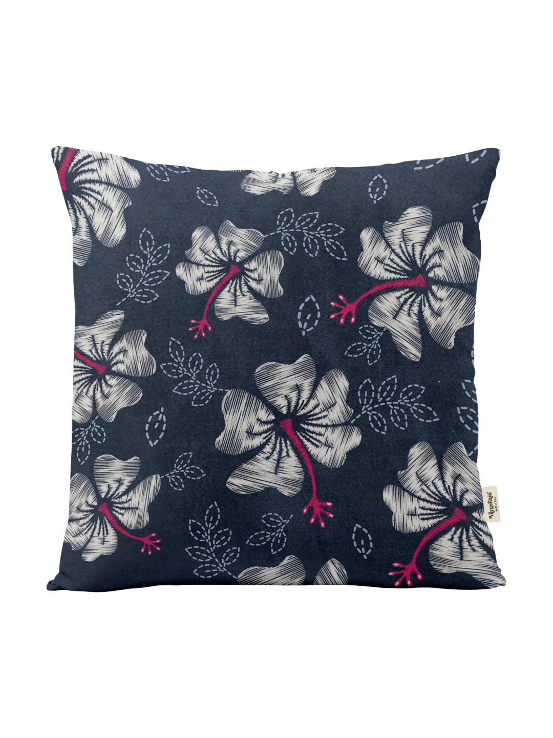

Vargottam Blue & Grey Floral Printed Square Cushion Cover