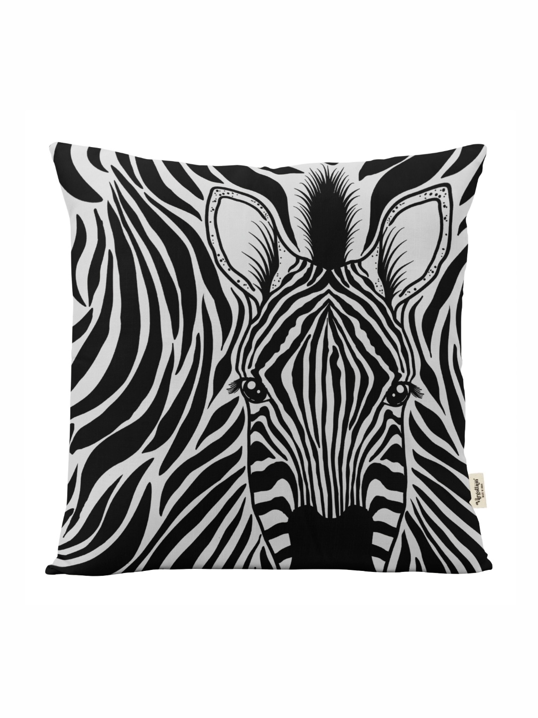 

Vargottam Black & White Abstract Linen Square Cushion Cover