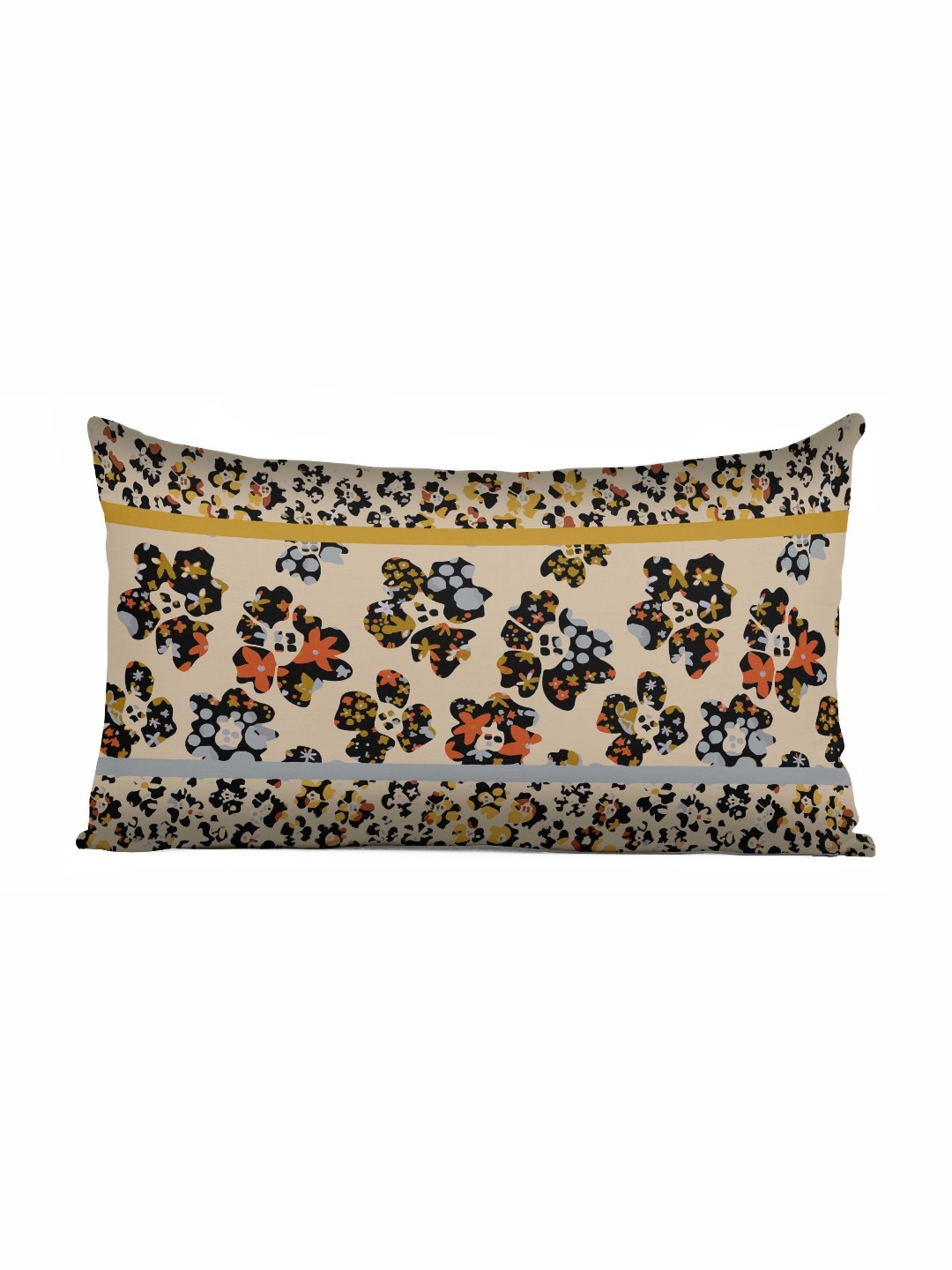 

Vargottam Yellow & Beige Floral Linen Rectangle Cushion Cover