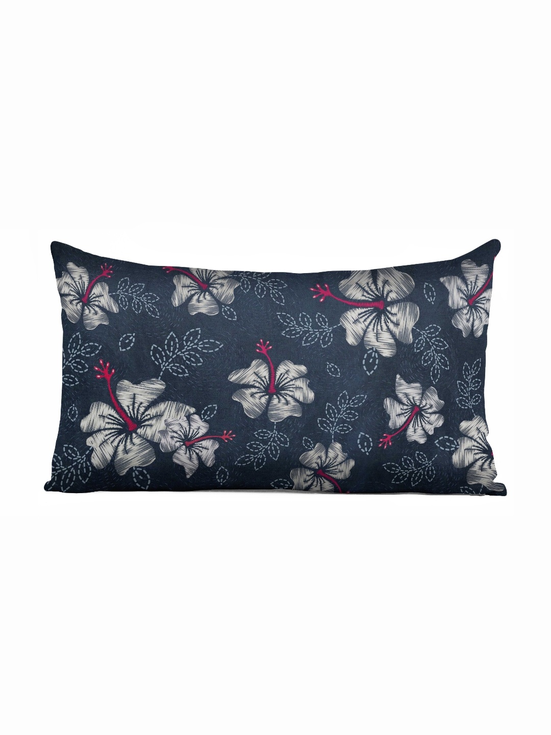 

Vargottam Blue & White Floral Linen Rectangle Cushion Cover