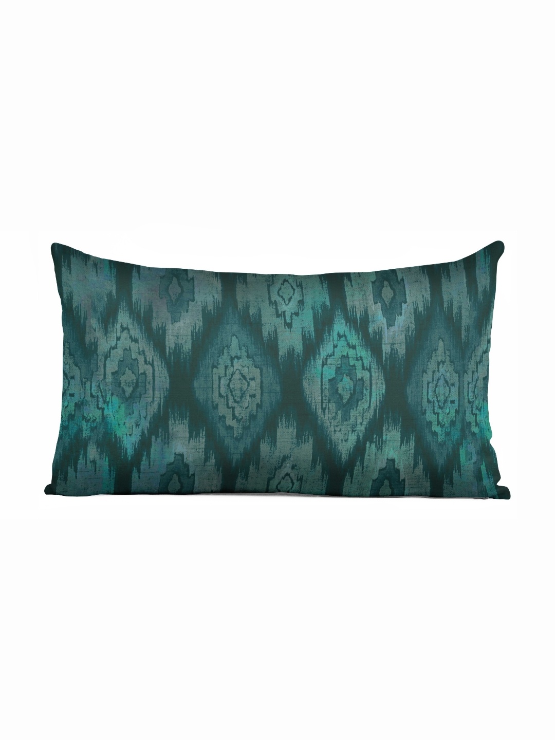 Vargottam Blue Geometric Linen Rectangle Cushion Cover
