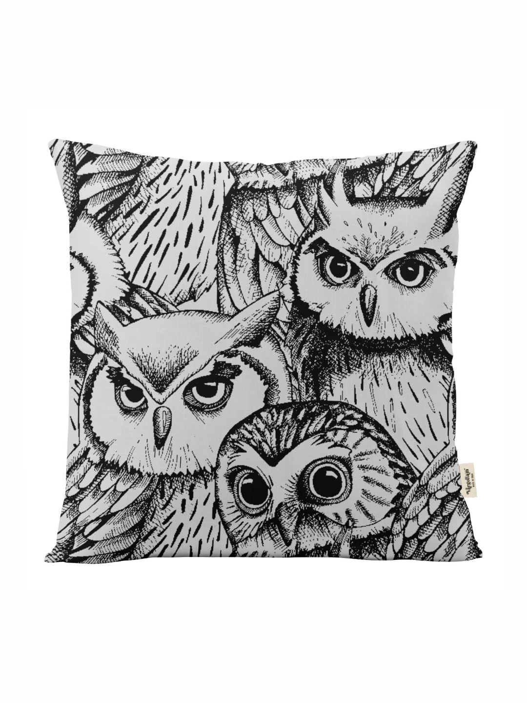 

Vargottam Black & White Self Design Linen Square Cushion Cover