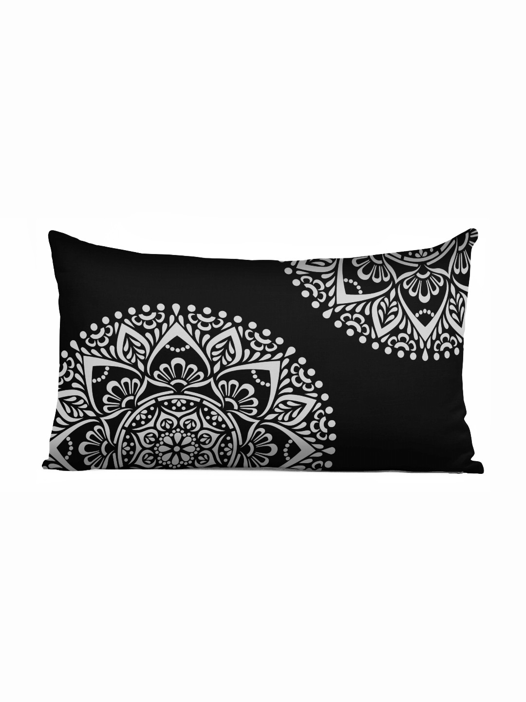 

Vargottam Black & White Ethnic Motifs Printed Rectangle Cushion Cover
