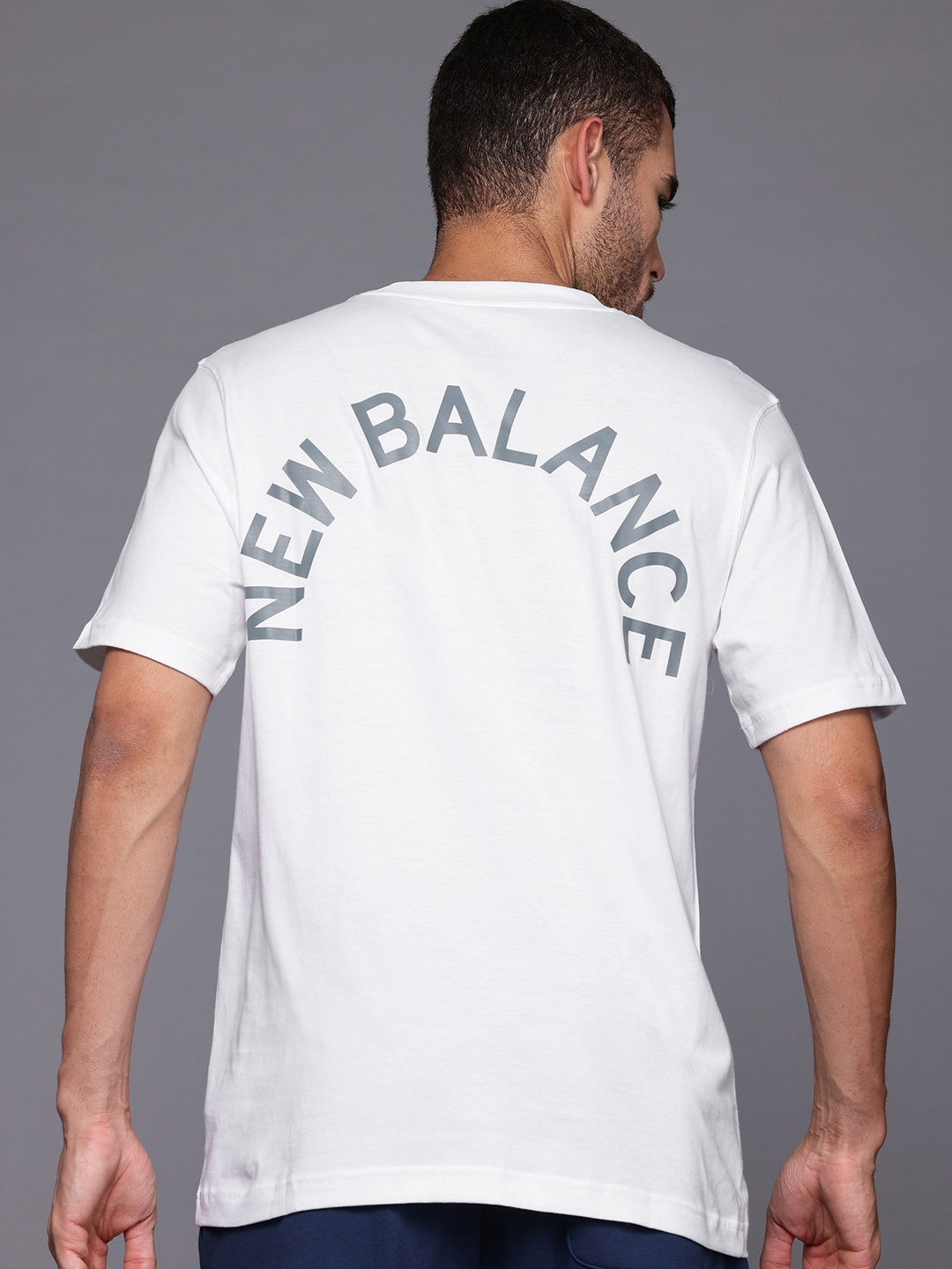

New Balance Brand Logo Print Pure Cotton Athleisure T-shirt, White