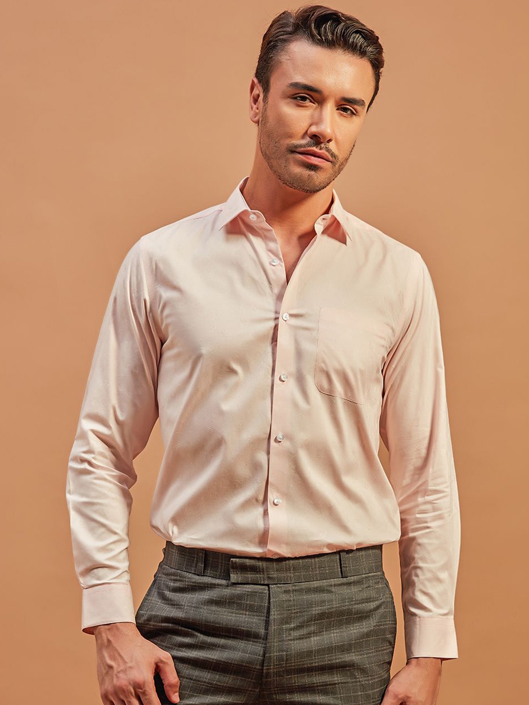 

THINC Men Perfect Cotton Regular Fit Shirt, Pink