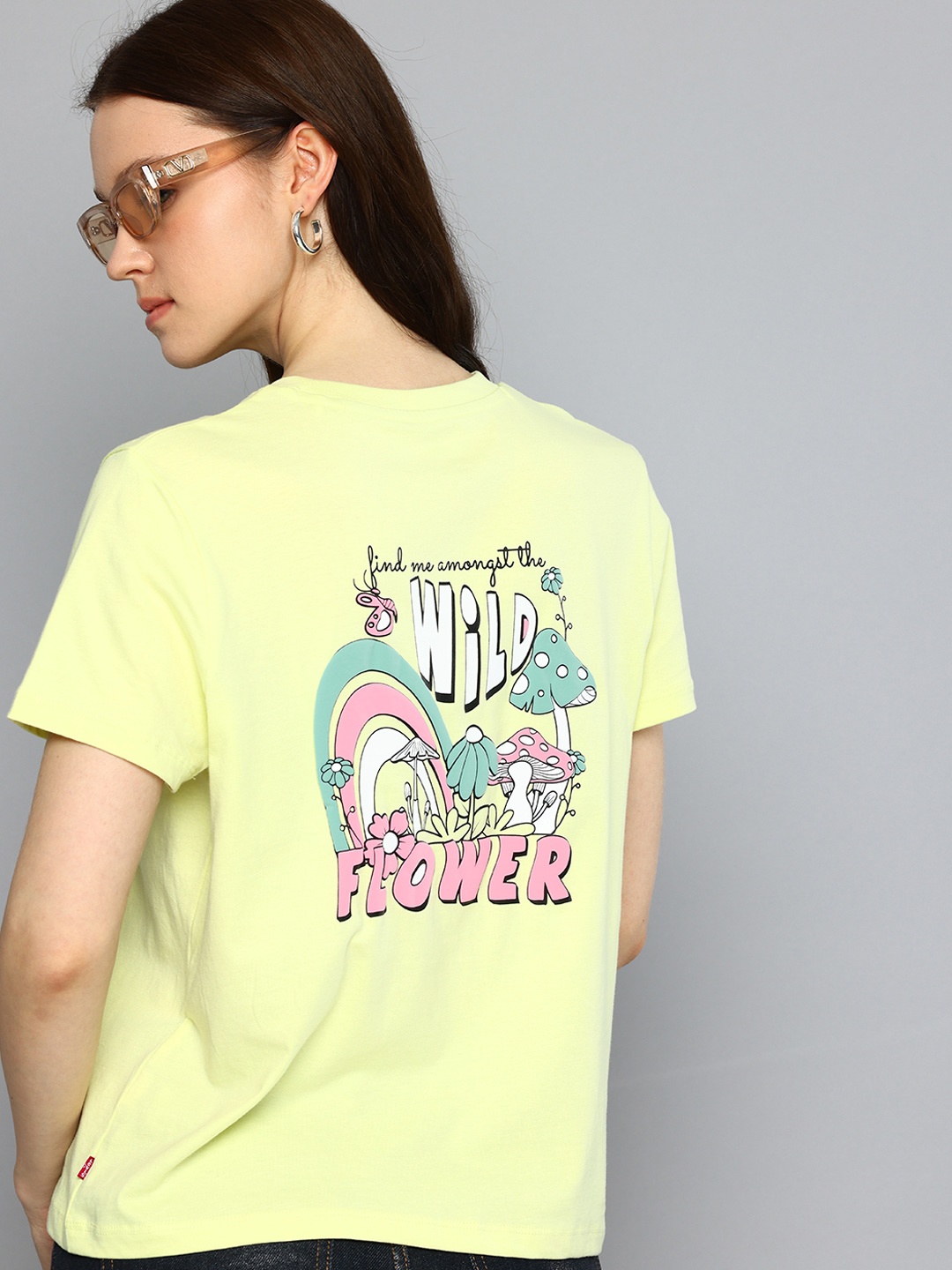 

Levis Printed Pure Cotton Relaxed Fit T-shirt, Lime green