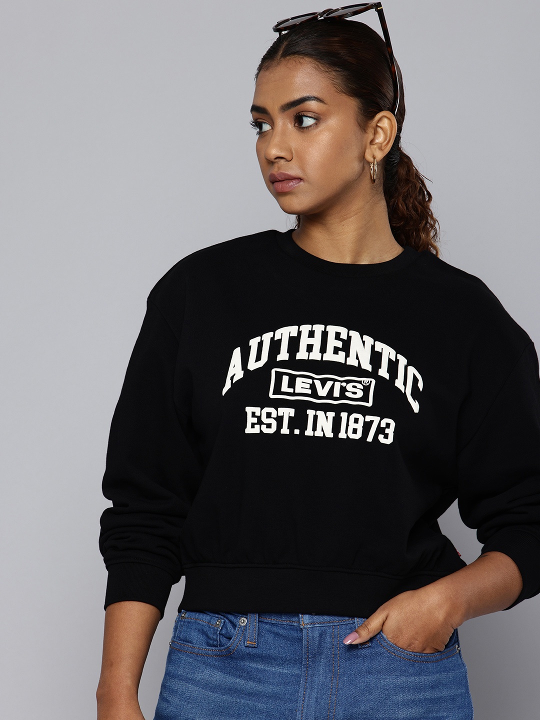 

Levis Brand Logo Printed Sweatshirt, Black
