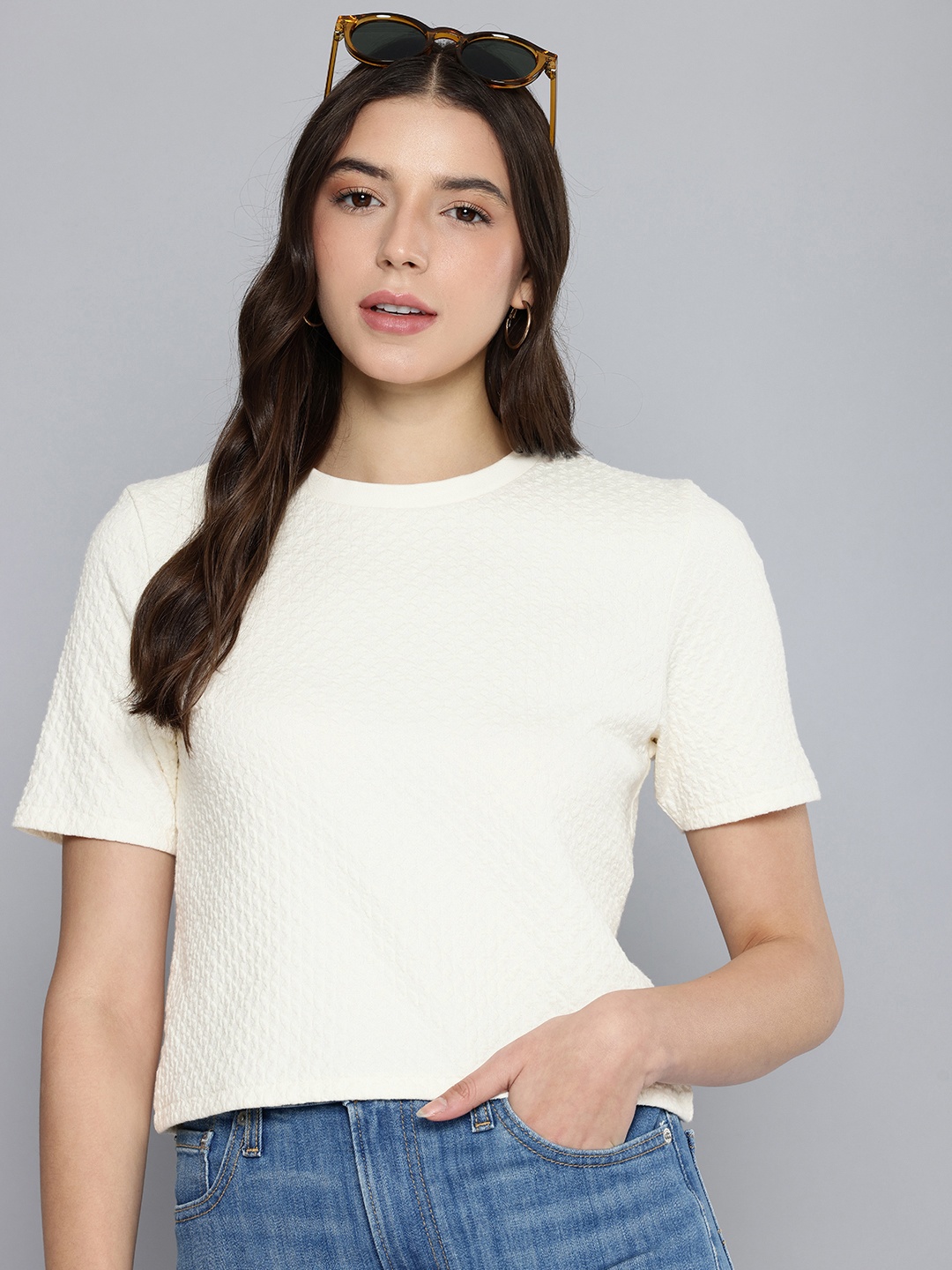 

Levis Self-Design Textured Top, Off white