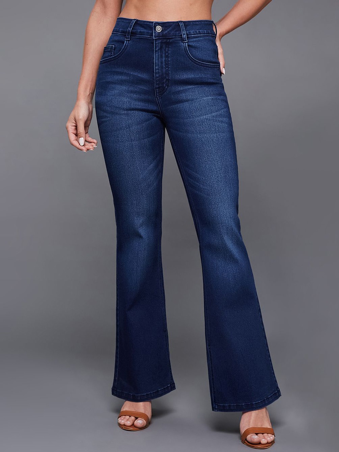 

Miss Chase Women Bootcut High-Rise Jeans, Blue