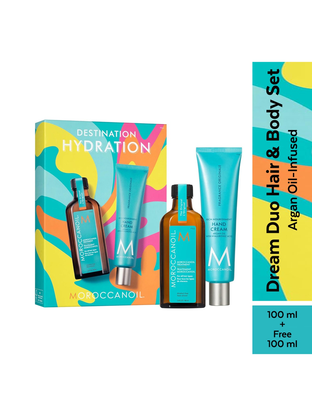 

MOROCCANOIL Destination Hydration Dream Duo Kit - Treatment Oil 100ml & Hand Cream 100ml, Multi