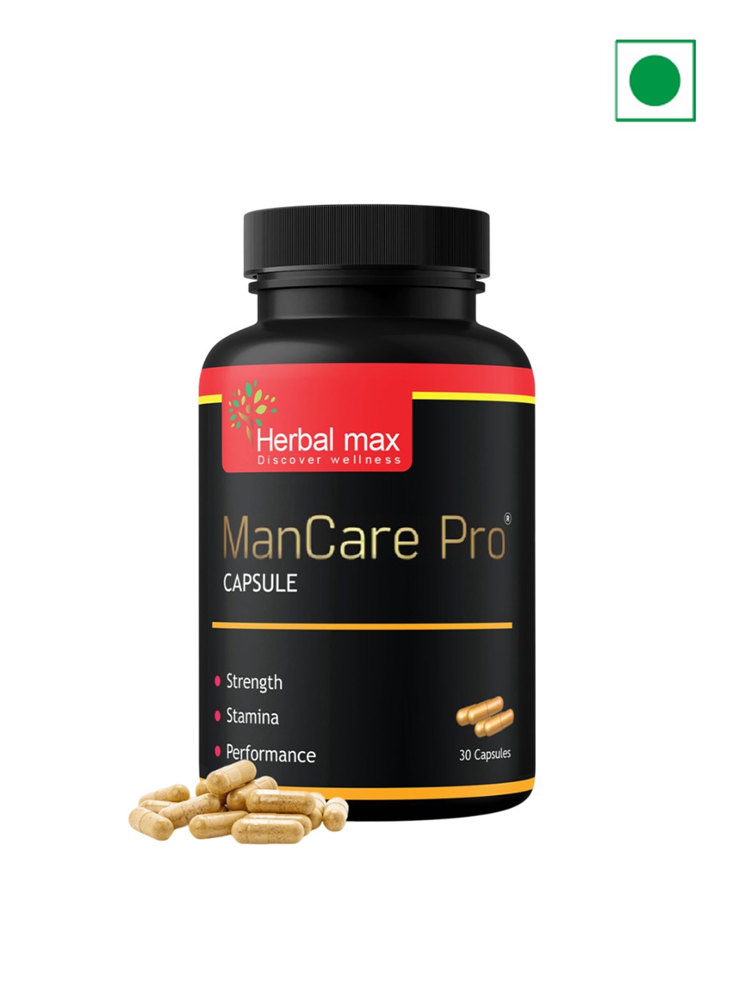 

Herbal max ManCare Pro For Strength Energy & Performance -Veggie Capsules - 30 Capsules, Brown