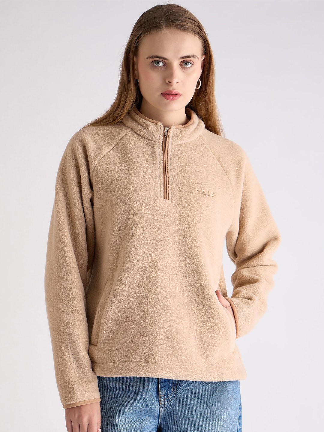 

ELLE Women Pullover Sweatshirt, Beige