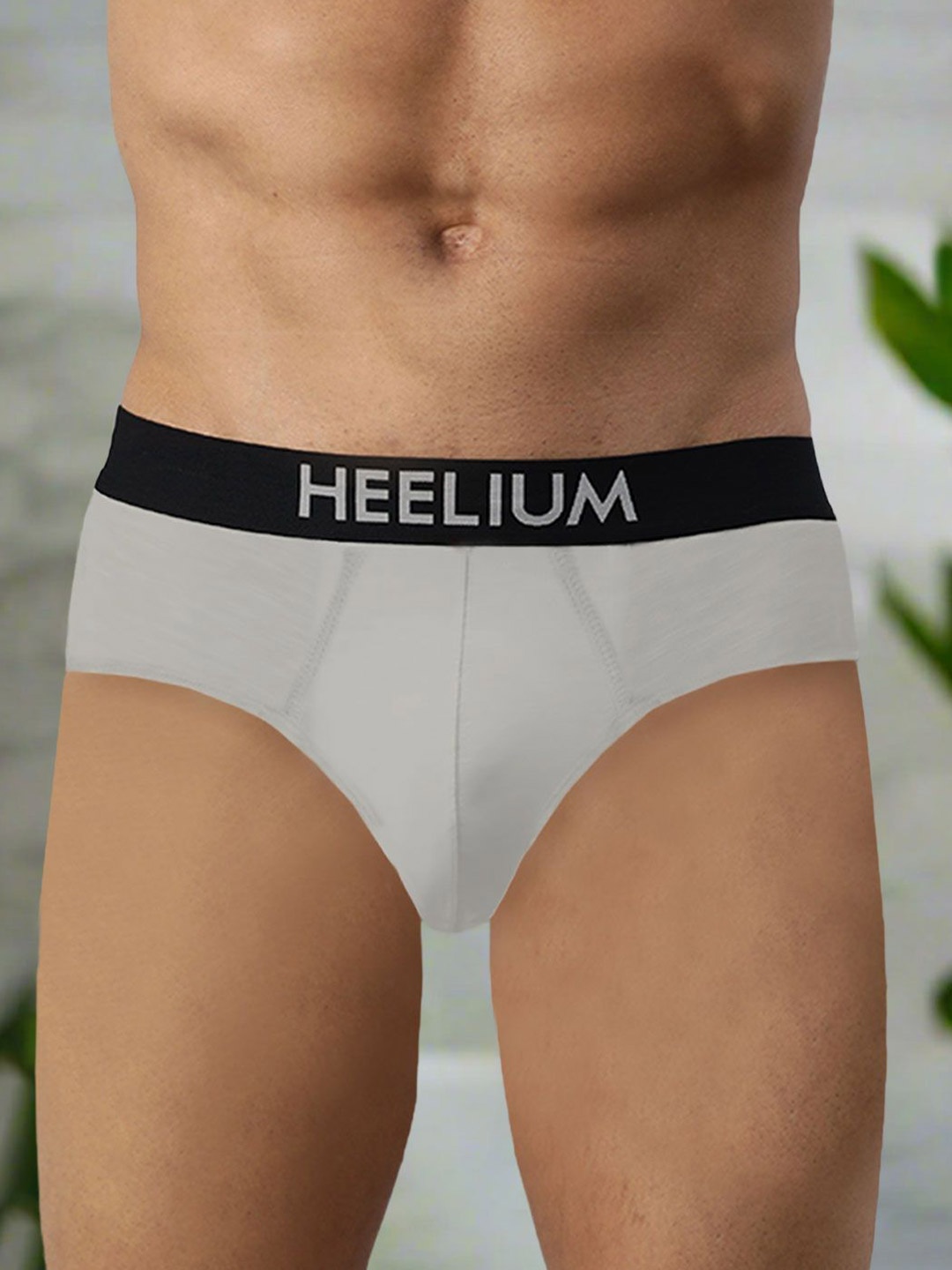 

HEELIUM Men Bamboo Super Soft & Odour Free Comfort Fit Brief, Grey