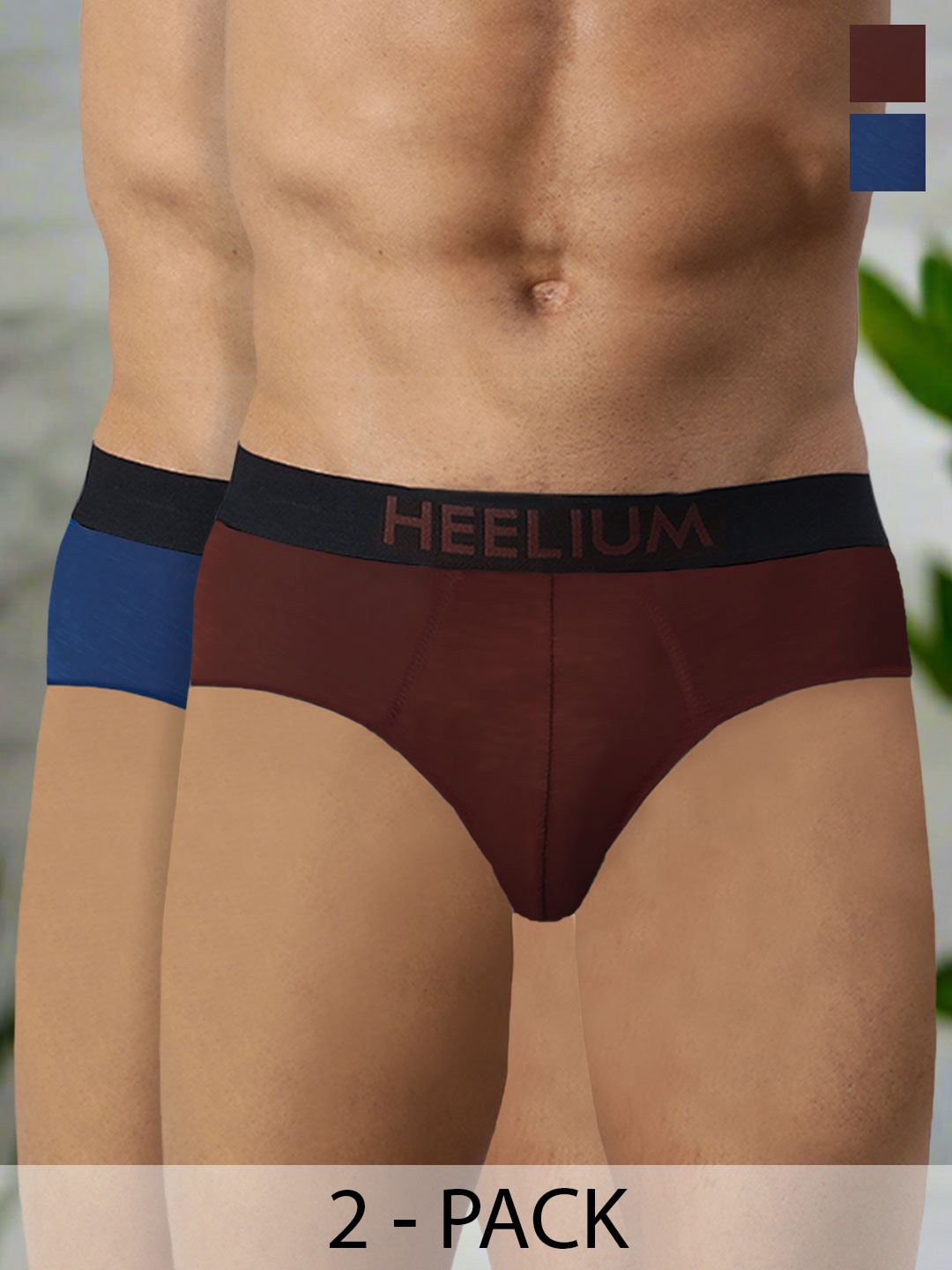 

HEELIUM Men Pack Of 2 Bamboo Super Soft & Odour Free Comfort Fit Brief, Navy blue