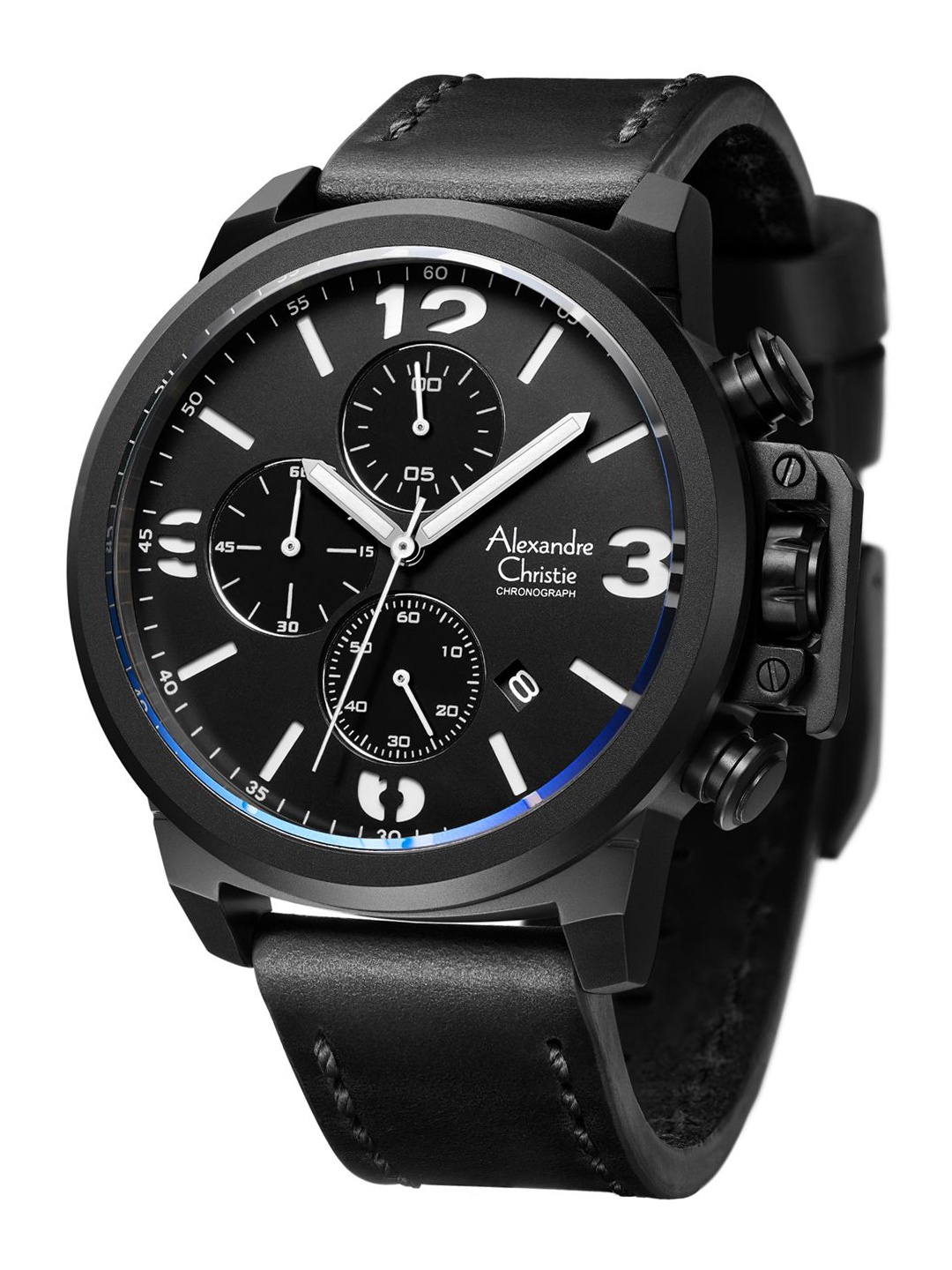 

Alexandre Christie Men Dial & Leather Straps Analogue Watch 6280MCLIPBASL, Black