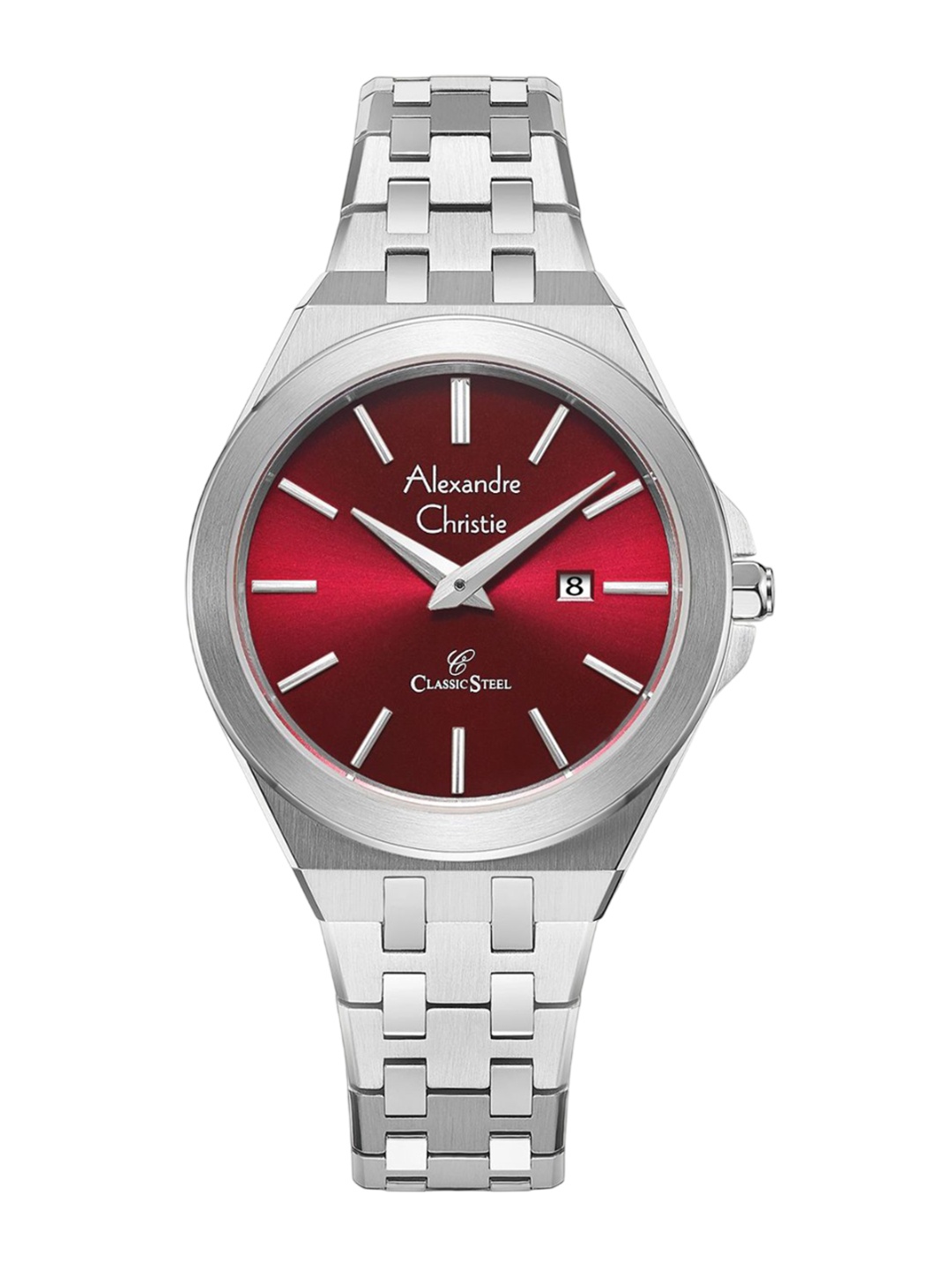 

Alexandre Christie Women Dial Reset Time Bracelet Style Straps Analogue Watch 8700LDBSSRE, Red