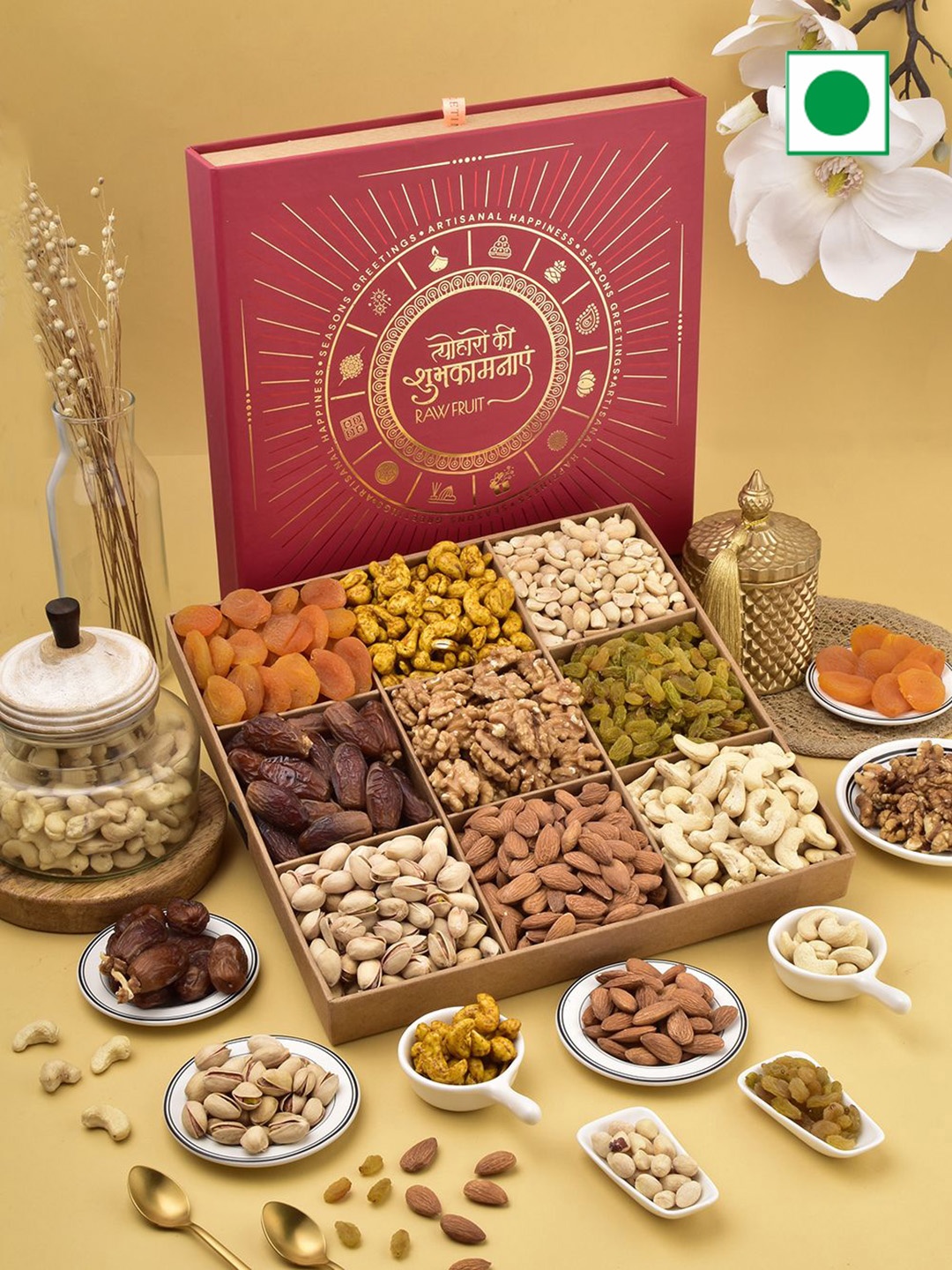 RawFruit Dryfruit Gift Pack-1200gm, Red