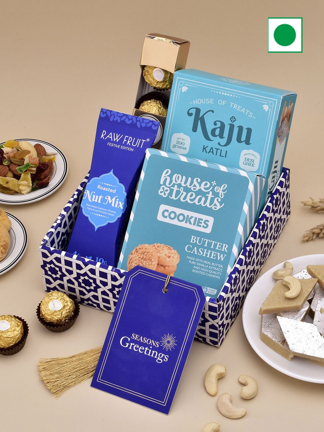 

RawFruit Unisex Sweets Cookies with Chocolate Gift Hamper, Blue