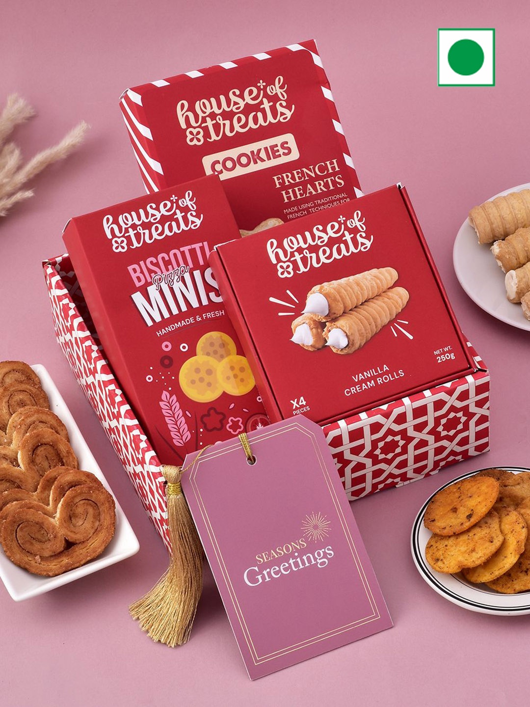 

RawFruit Set Of 4 Snacks with Cookies Gift Hamper, Multi