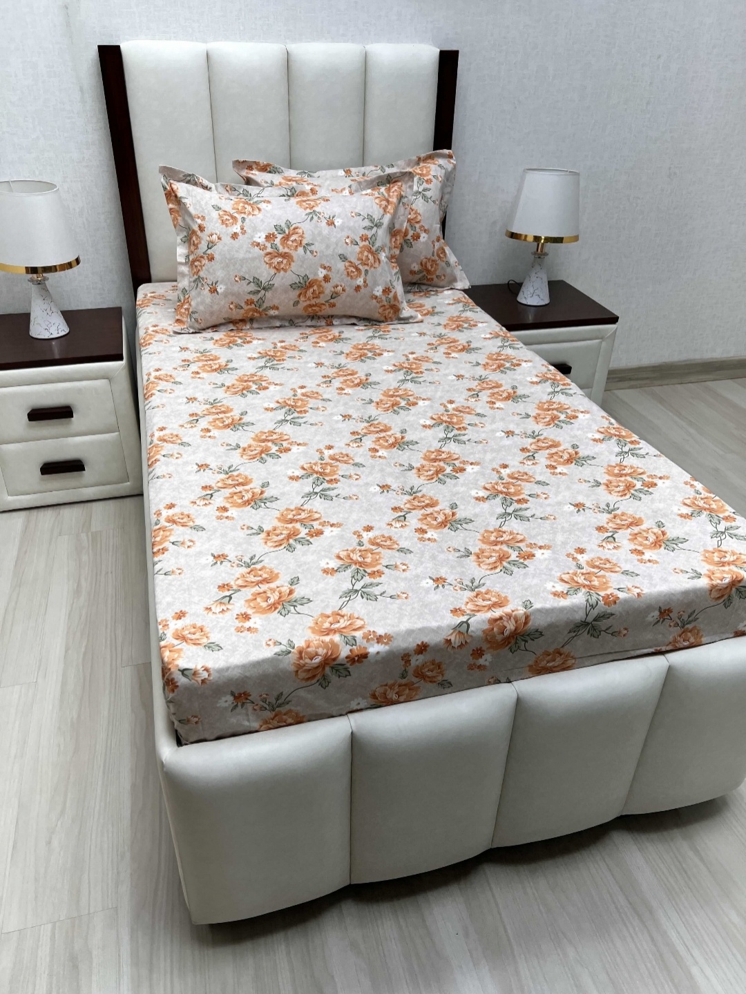 

Pure Decor Cotton Single Bed Size Bedsheet With 2 Pillow Covers 1.73m X 2.36m, Grey