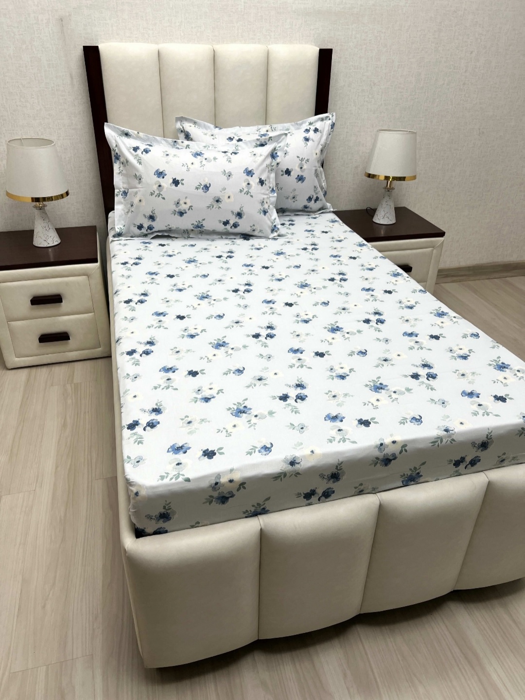 

Pure Decor Cotton Single Bed Size Bedsheet With 2 Pillow Covers 1.73m X 2.36m, White