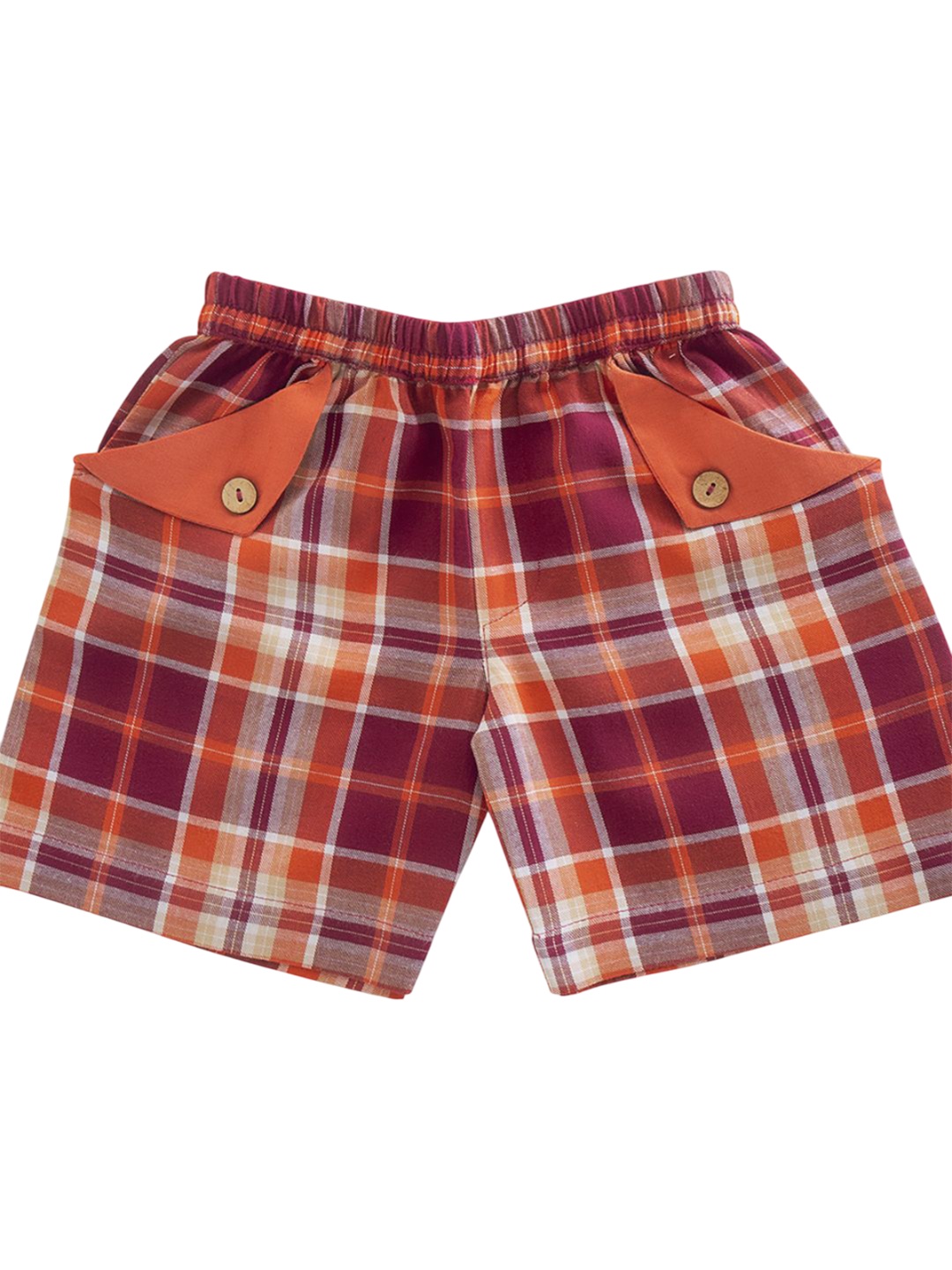 

Soleilclo Boys Checked Cargo Shorts, Orange